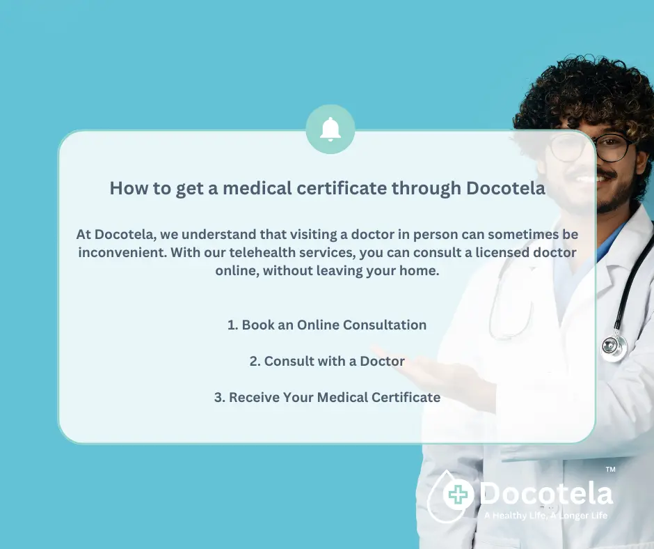 how to get a medical certificate through Docotela